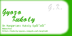 gyozo kukoly business card